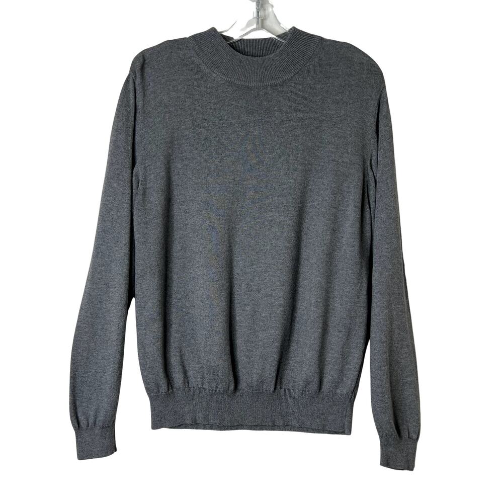 Murano Long Sleeve Crew Neck Pullover Sweater Gray Womens Medium